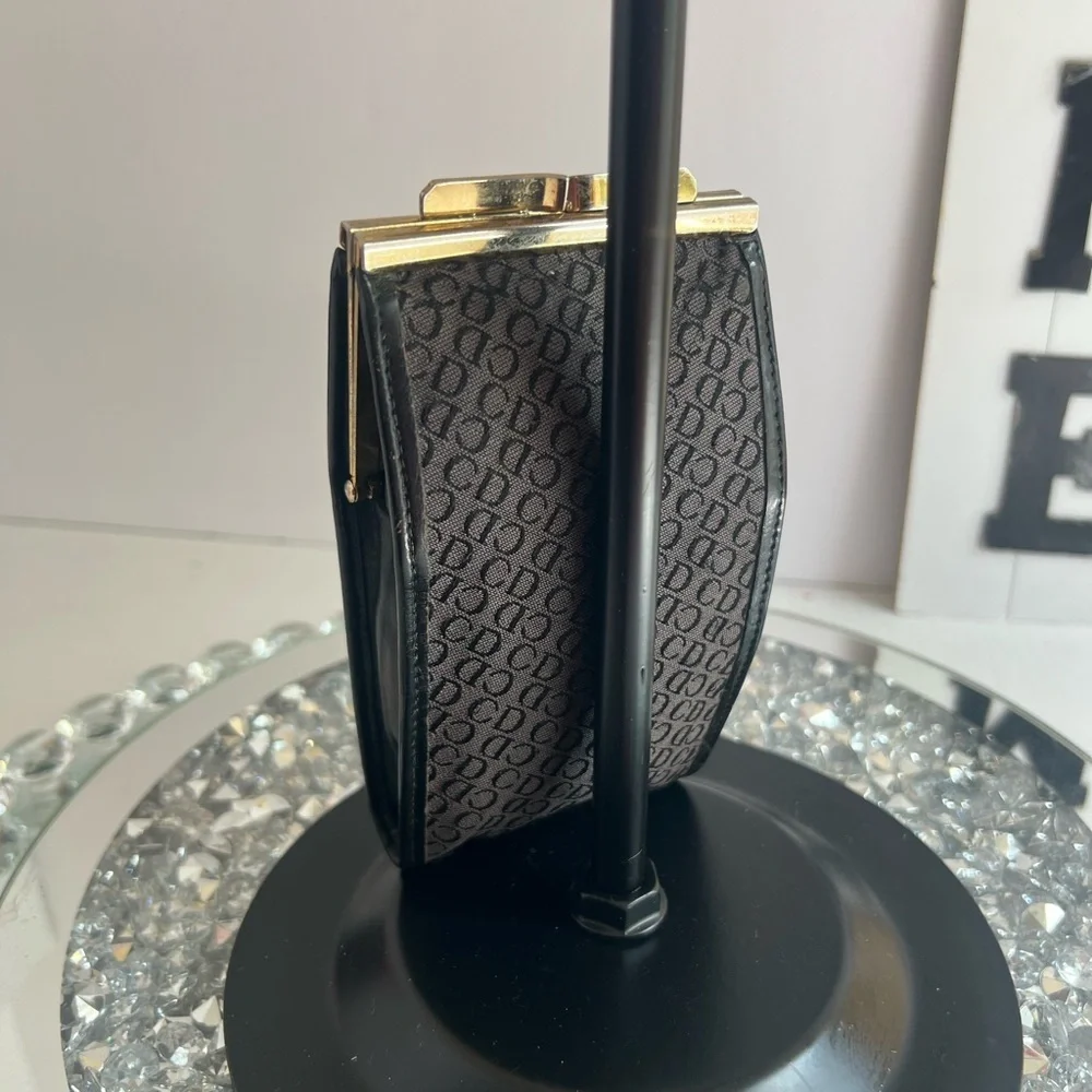 Dior Black Textured Accessory with Gold Detail